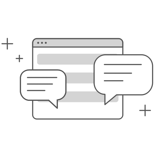 Icon zwei Sprechblasen for Browser-Fenster