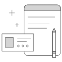 Icon Zeichenblock mit Stift