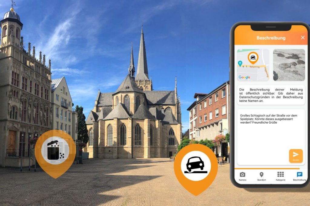Platz inStadt Wesel mit Mängelmelder Meldoo Screenshot